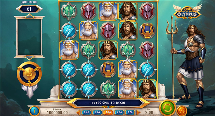 Eine kostenlose Demo-Version des Rise of Olympus Slots.