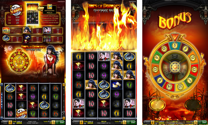 Eine kostenlose Demo-Version des Tales of Darkness Midnight Heat Slots.