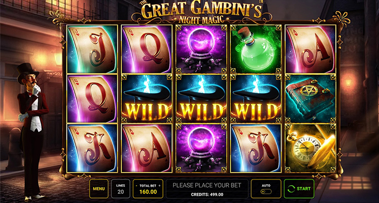 Eine kostenlose Demo-Version des Hier The Great Gambini’s Night Magic Slots.