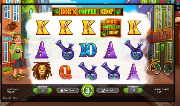 96,50% beträgt die Auszahlungsquote des Slot Bob's Coffee Shop.