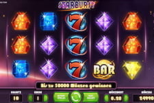 Ein Bildschirmfoto des Starburst Slots.