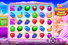 Der Online Slot Sweet Bonanza Super Scatter im Wyns Casino.