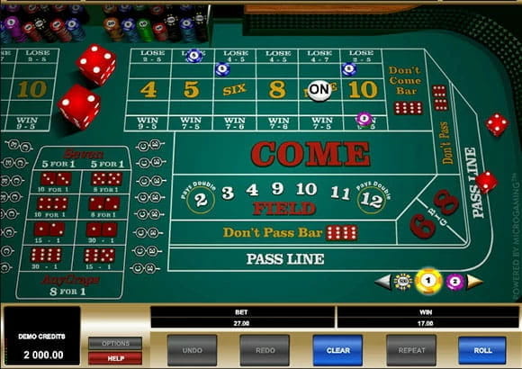 Spielansicht beim Vegas Craps