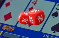 Die Würfel mit Prozentzeichen vor dem Video Poker Spiel symbolisieren die Auszahlungsraten der besten Online Video Poker Spiele.