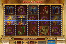 Das Bild zeigt eine Szene aus dem Automatenspiel Book of Dead. Der Spieler hat soeben einen kleinen Gewinn gemacht.