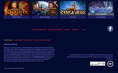 Die Startseite des Merkur24 Casinos.