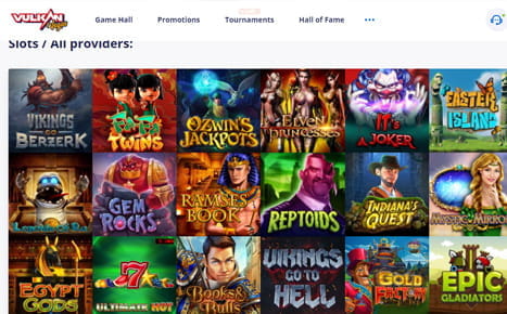 Die Startseite des Karamba Casinos mit den Spielautomaten unterschiedlicher Hersteller.