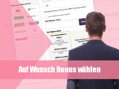 Mark Seibert von hinten, im Hintergrund das Bonusangebot eines Casinos.