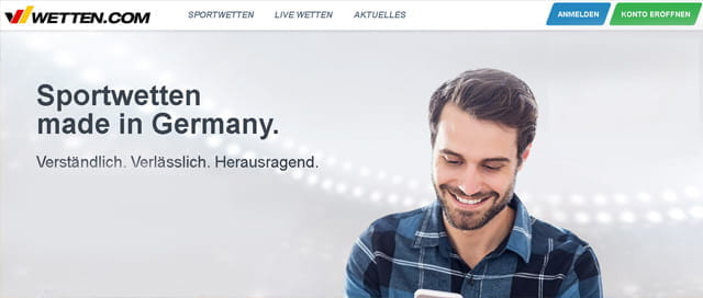 Die Homepage von Wetten.com