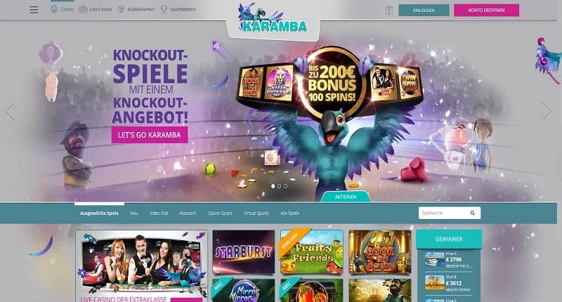Ein Screenshot der Karamba.com Homepage