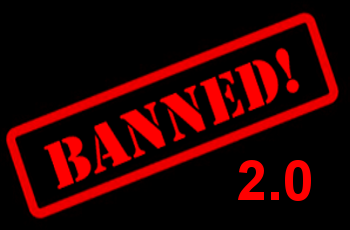 Ein Stempel mit dem Aufdruck „Banned!“ 2.0.