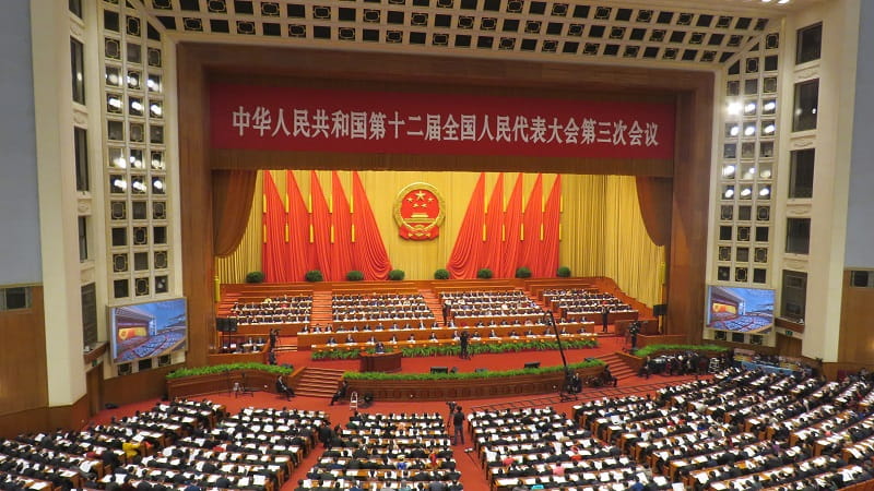 Ein Pressefoto gibt Einblick in das chinesische Parlament.
