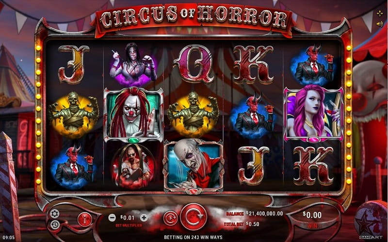 Ein Einblick in den neuen GameArt-Online Slot Circus of Horror.