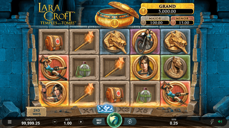 Der neue MG-Slot, Lara Croft: Temples and Tombs.
