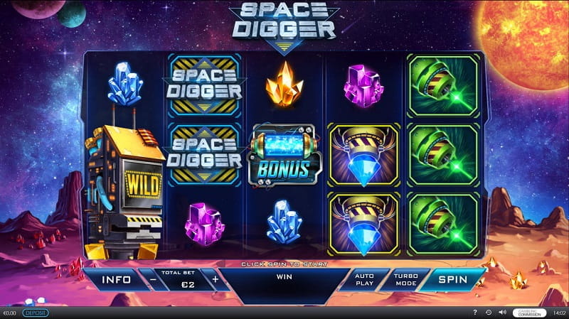 Der neue Playtech-Slot Space Digger.