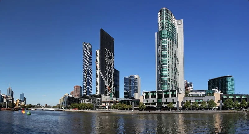 Ein Blick auf das Crown Casino in Melbourne. 
