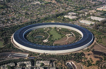Ein Blick auf den Apple-Park im Silicon Valley, USA.