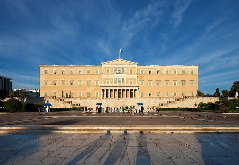 Das griechische Parlamentsgebäude in Athen.