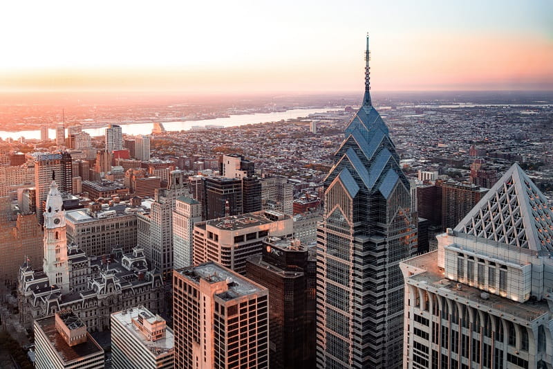 Die Skyline von Philadelphia.