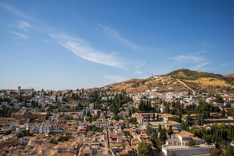 Die Dächer von Granada, Spanien.