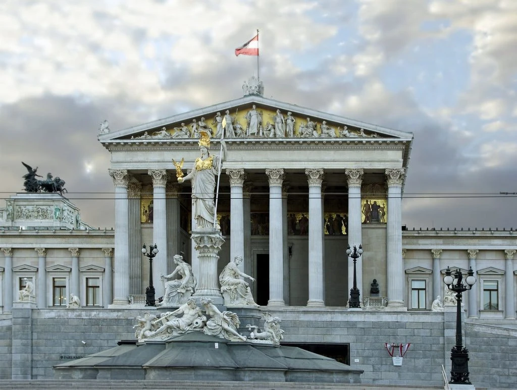 Das österreichische Parlament in Wien.