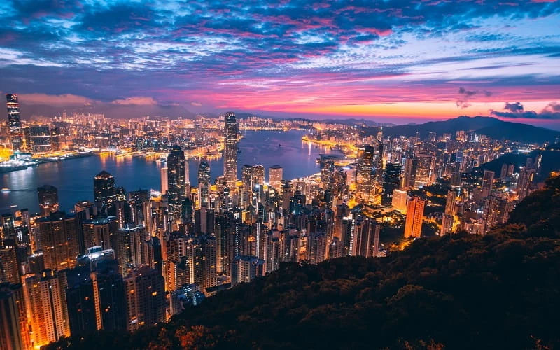 Ein Blick auf die Millionenmetropole Honkong. 