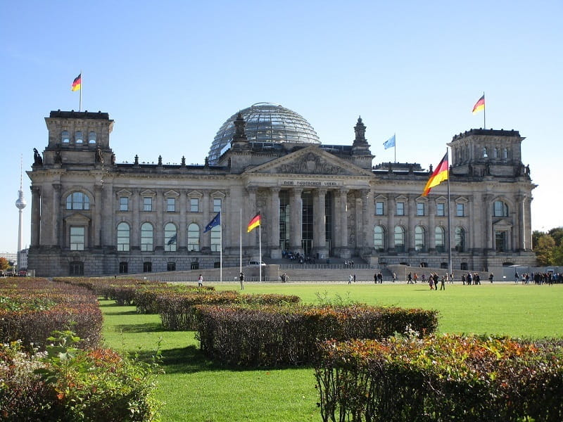 Das Reichstagsgebäude in Berlin, Deutschland.