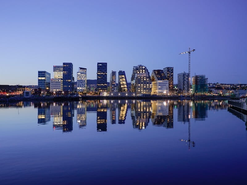 Die Skyline der norwegischen Hauptstadt Oslo. 