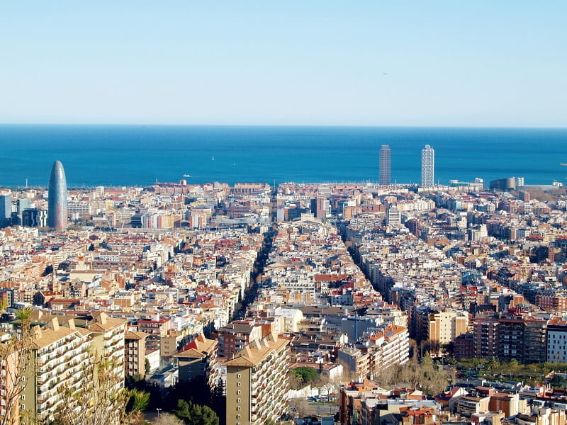 Die spanische Großstadt Barcelona.