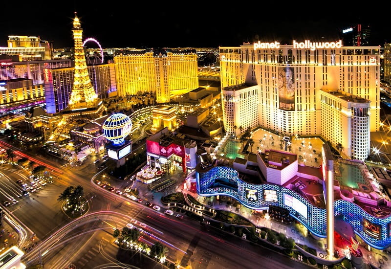 Der Las Vegas Strip bei Nacht.