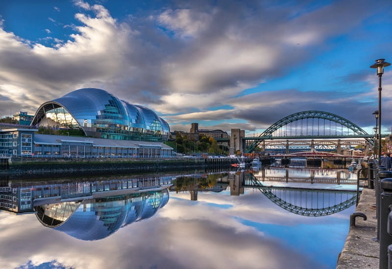 Der Universitätsbezirk Upon Tyne in Newcastle, England.