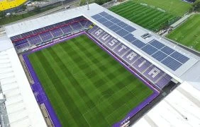 Fußballstadion in Wien, Österreich.