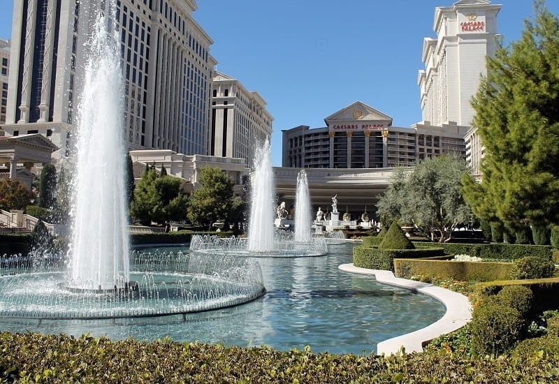 Die Brunnenlandschaft des Caesars Palace in Las Vegas.
