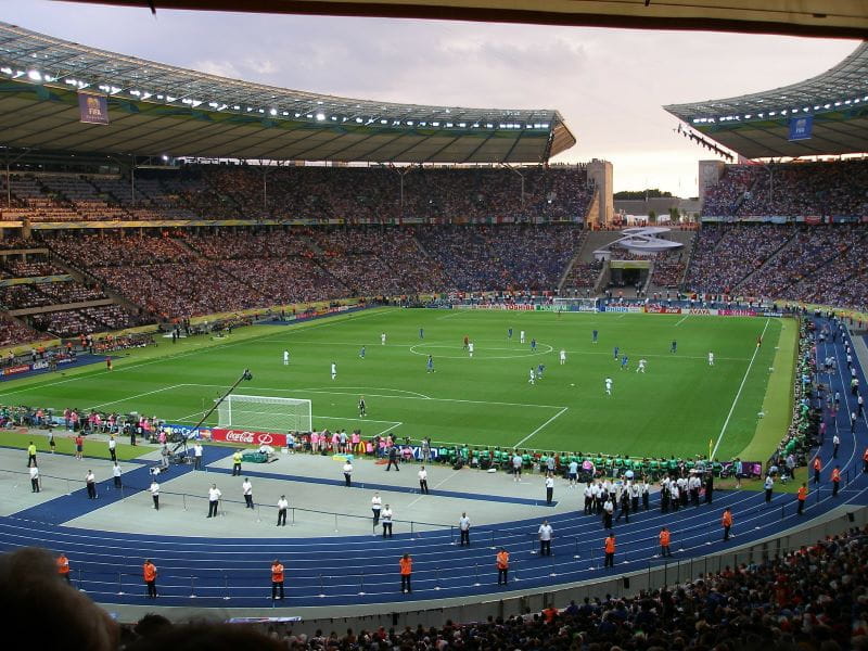 Das Berliner Olympiastadion in der Innenansicht.