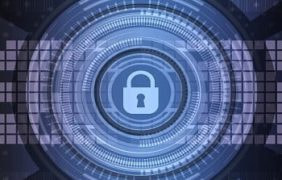 Ein digitales Sicherheitsschloss.