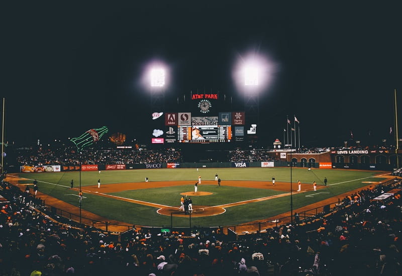 Das Baseballstadion von San Francisco während eines Spiels.