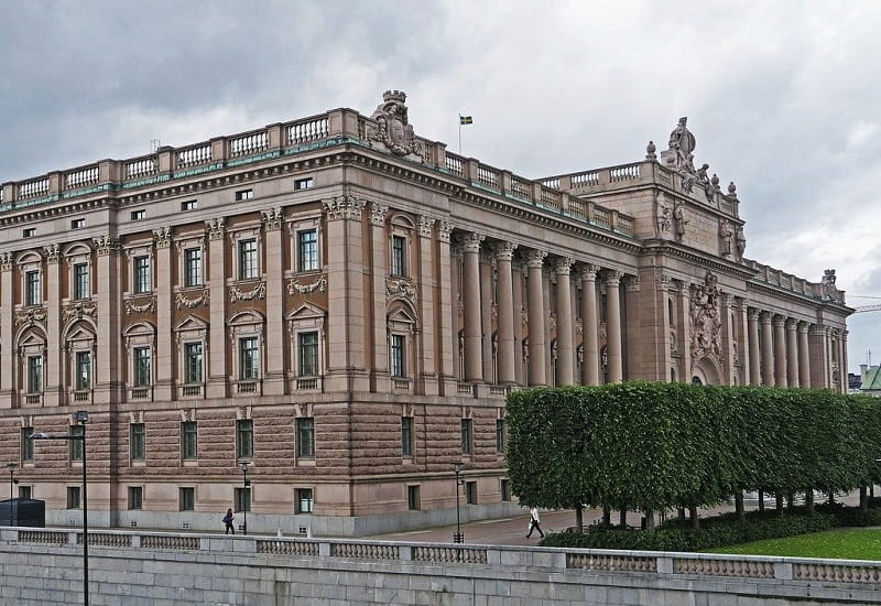 Das Parlamentsgebäude in Stockholm, Schweden.