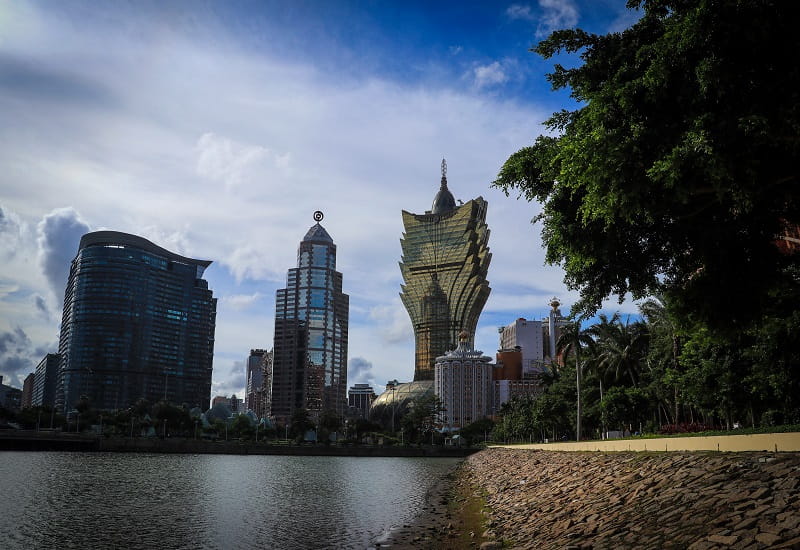 Die Casino-Skyline von Macau.