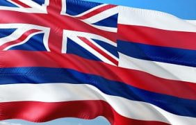 Die Flagge von Hawaii.