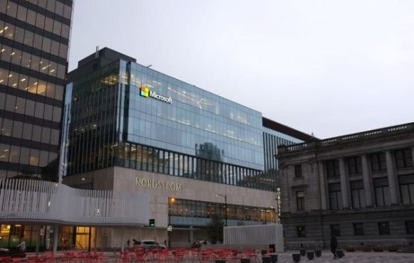 Microsoft Gebäude als Symbol für die Übernahme des Tech-Giganten.