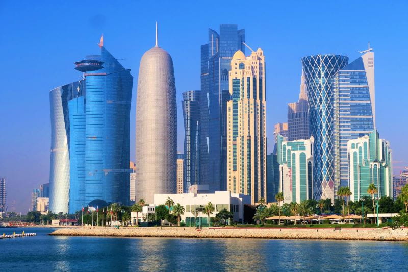 Gedung pencakar langit di Qatar.