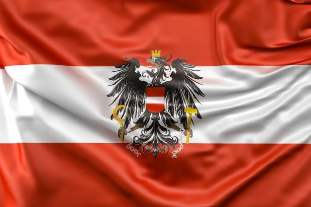 Die Flagge von Österreich.