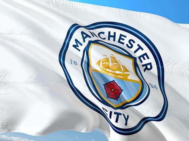 Die Flagge des Manchester City.
