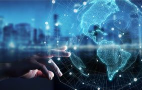 Ein Binärcode in Form eines vitruvianischen Menschen.