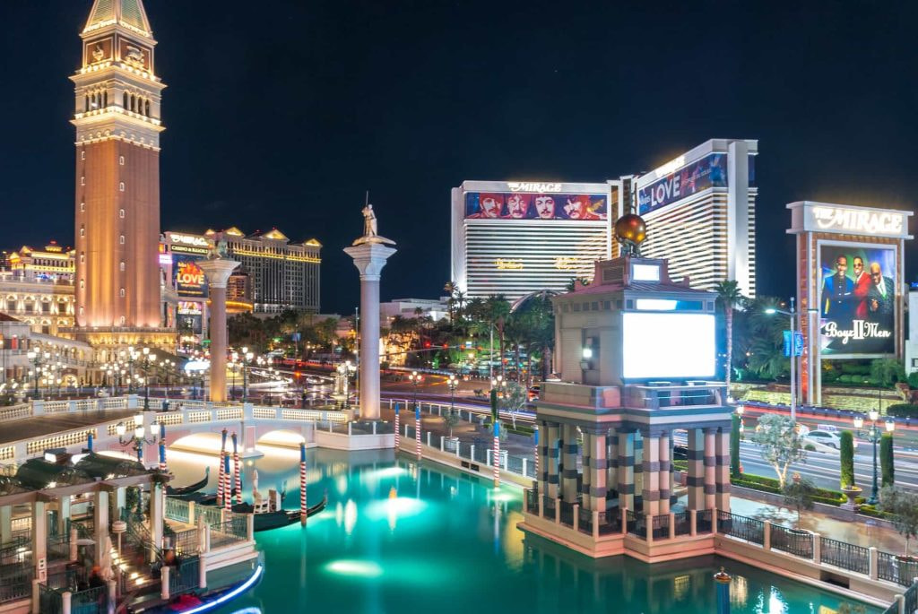 Panorama Las Vegas di malam hari