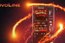 Ein Spielautomat mit dem Wort "Novoline" darauf.