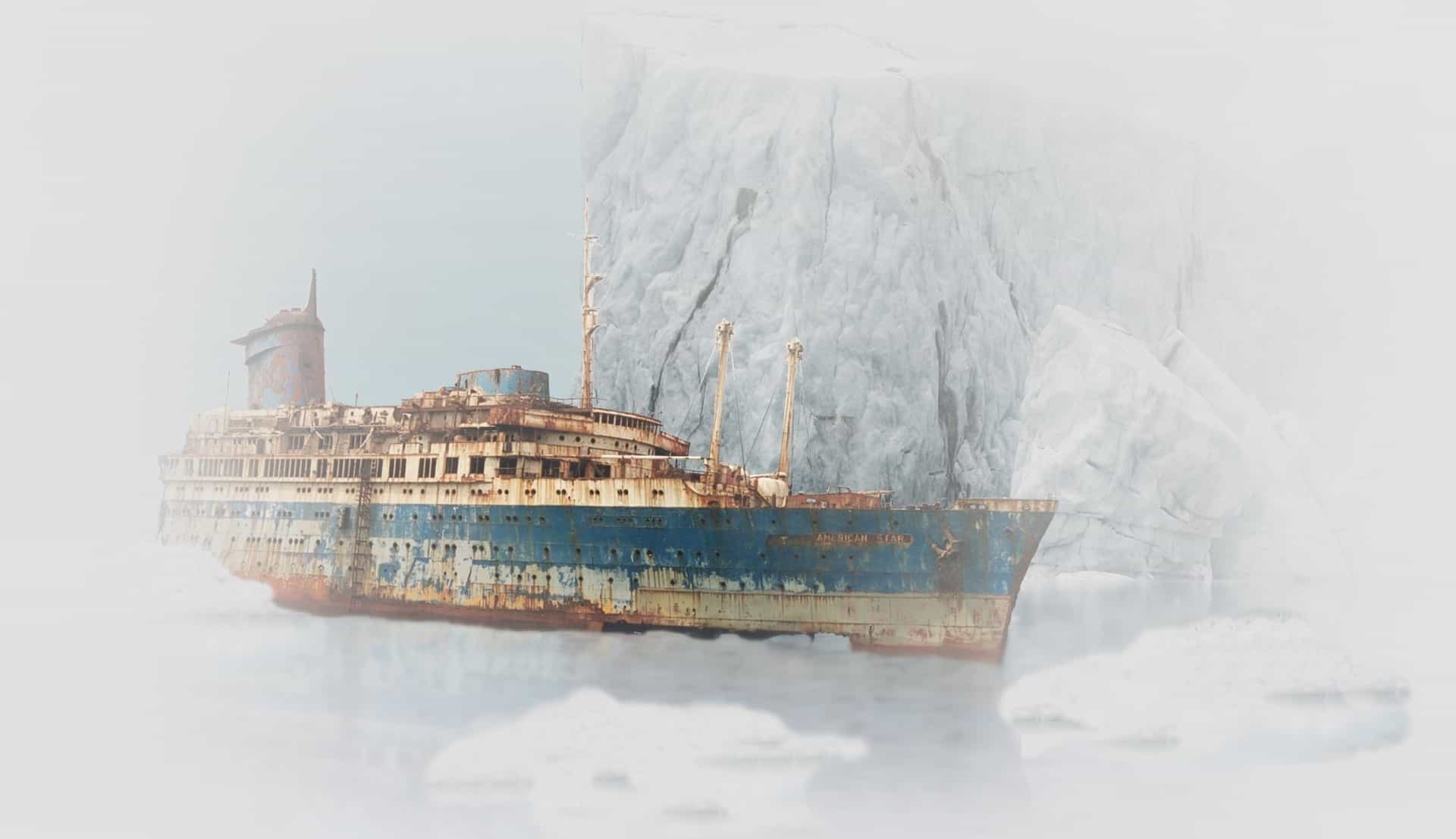 Das Wrack der Titanic als Zeichnung