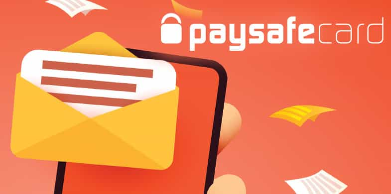 Das paysafecard Logo und ein Smartphone mit einer Animation einer Rechnung.