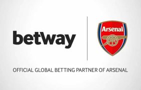 Offizielles Sponsoring-Banner von Betway und Arsenal London