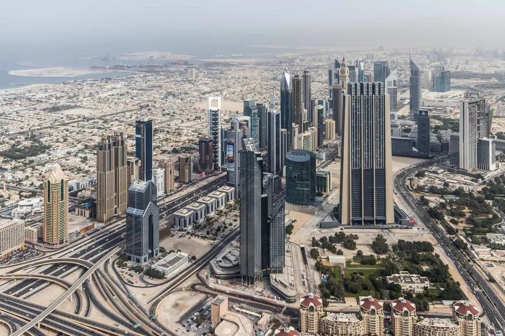 Luftaufnahme von Dubai, in den Vereinigten Arabischen Emiraten.